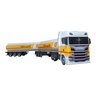 Carreta Scania R450 Tanque Shell Rodotrem Madeira Miniatura - 2