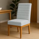 Ver imagem 1 de Cadeira de Jantar Solana Suede Base de Madeira - Pallazio Cor:Cinza