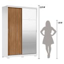 Ver imagem 7 de Guarda Roupa Casal Riva 2 Portas Deslizantes Flex com Espelho - Branco/Amendola