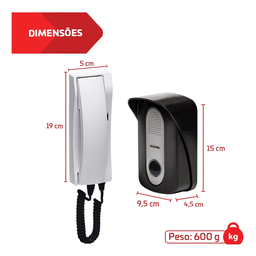 Porteiro Eletronico Residencial Interfone PT-270 Protection Controle De Acesso Preto - 8