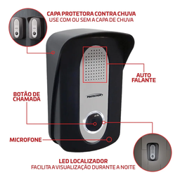 Porteiro Eletronico Residencial Interfone PT-270 Protection Controle De Acesso Preto - 7