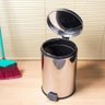 Lixeira Inox 3l com Pedal e Cesto Removível Ideal para Banheiro e Cozinha Higiênica e Elegante - 5