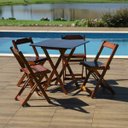 Ver imagem 1 de Jogo de Mesa 70 X 70 com 4 Cadeiras Dobráveis Móveis Britz Dobrável Cor Imbuia