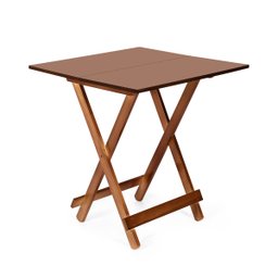 Jogo de Mesa 70 X 70 com 4 Cadeiras Dobráveis Móveis Britz Dobrável Cor Imbuia - 7