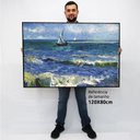 Ver imagem 2 de Quadro Decorativo Caixa Alta com Vidro Barcos de Pesca no Mar - Van Gogh TaColado Moldura Madeira 12