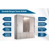 Guarda Roupa Casal Texas 3 Portas de Correr e 9 Gavetas c/ Espelho Imbuia/Off White - Rufato - 2