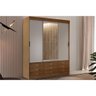 Guarda Roupa Casal Texas 3 Portas de Correr e 9 Gavetas c/ Espelho Imbuia/Off White - Rufato - 1