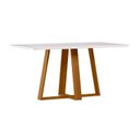 Ver imagem 3 de Conjunto Sala de Jantar Mesa Lectus 160x90 com 6 Cadeiras Lectus Ype/off White/linho Palha - Nc
