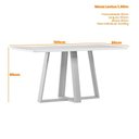 Ver imagem 4 de Conjunto Sala de Jantar Mesa Lectus 160x90 com 6 Cadeiras Lectus Ype/off White/linho Palha - Nc
