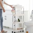 Ver imagem 7 de Carrinho Organizador 4 Andares Cozinha Lavanderia Banheiro Escritorio Prateleira Rodinhas Porta Obje