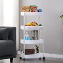 Ver imagem 4 de Carrinho Organizador 4 Andares Cozinha Lavanderia Banheiro Escritorio Prateleira Rodinhas Porta Obje