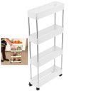 Ver imagem 1 de Carrinho Organizador 4 Andares Cozinha Lavanderia Banheiro Escritorio Prateleira Rodinhas Porta Obje
