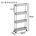 Ver imagem 6 de Carrinho Organizador 4 Andares Cozinha Lavanderia Banheiro Escritorio Prateleira Rodinhas Porta Obje