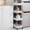 Ver imagem 3 de Carrinho Organizador 4 Andares Cozinha Lavanderia Banheiro Escritorio Prateleira Rodinhas Porta Obje