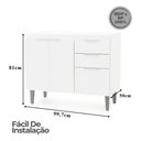 Ver imagem 6 de Balcão de Cozinha Classic 3 Portas 2 Gavetas MDP 100cm Branco