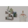 Kit 3 Prateleiras para Livros, Decoração 60cm X 50cm X 40cm 100% Mdf Cinza - 3