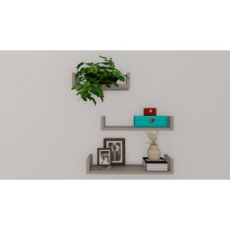 Kit 3 Prateleiras para Livros, Decoração 60cm X 50cm X 40cm 100% Mdf Cinza - 2