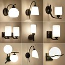 Ver imagem 1 de Arandelas Luminária de parede interna, abajur de vidro moderno minimalista com base e27 para decoraç