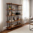 Ver imagem 1 de Estante para Livros Industrial 5 Prateleiras Madeira 145cm