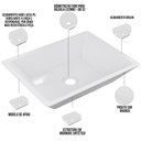 Ver imagem 3 de Cuba de Apoio Retangular Para Banheiro Lavabo C01 RT45 Branco - Lyam Decor