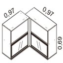 Ver imagem 3 de Armário Aéreo de Canto 4 Portas PCR-2V Belissima Plus Itatiaia