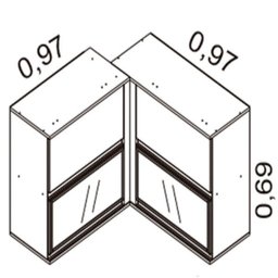 Armário Aéreo de Canto 4 Portas PCR-2V Belissima Plus Itatiaia - 3 Armário Aéreo de Canto 4 Portas PCR-2V Belissima Plus Itatiaia - 3