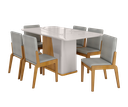 Ver imagem 2 de Conjunto Mesa com 6 Cadeiras Harmonia Marrom/Marromle/Off White