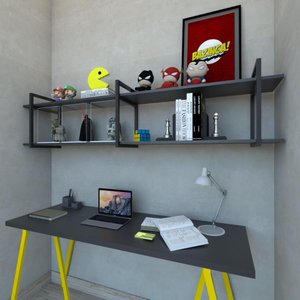 Prateleira Industrial para Livros - Suporte de Parede - MDF