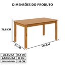 Ver imagem 5 de Mesa de Jantar Repleta Madeira Maciça 155x90 cm