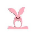 Ver imagem 1 de Porta Guardanapo Coelho com Carinha 9cmx9,8cm Kit 4 Peças - Cria Arte Laser Rosa Claro