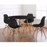 Conjunto Mesa Eiffel 90cm Preta + 4 Cadeiras Dsw Eiffel Design Charles Eames Preta - PROLAR - 1
