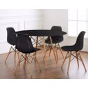 Ver imagem 1 de Conjunto Mesa Eiffel 90cm Preta + 4 Cadeiras Dsw Eiffel Design Charles Eames Preta - PROLAR