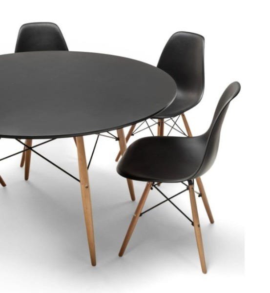 Conjunto Mesa Eiffel 90cm Preta + 4 Cadeiras Dsw Eiffel Design Charles Eames Preta - PROLAR - 3