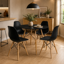 Ver imagem 1 de Conjunto Mesa e Cadeira Eiffel 90cm e 4 Cadeiras Polipropileno Eames Dsw Sala Jantar Preta