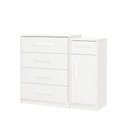 Ver imagem 1 de Comoda 5 Gavetas Com Corrediças 1 Porta 100% Mdf Branco