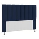 Ver imagem 1 de Cabeceira Estofada Cama King 195 cm Carla Suede Azul Marinho