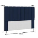 Ver imagem 2 de Cabeceira Estofada Cama King 195 cm Carla Suede Azul Marinho