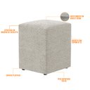 Ver imagem 3 de Kit 04 Puffs Quadrado L02 Decorativo Bouclê Creme - Lyam Decor