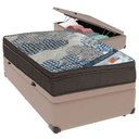 Ver imagem 5 de Cama Box Baú Bege e Colchão Iso Superpocket Molas Ensacadas Solteiro Ortobom