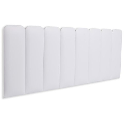 Cabeceira Queen Kit 8 Placas Modelo Arredondada Courino Branco Flamingo Design