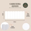 Ver imagem 2 de Cabeceira Queen Kit 8 Placas Modelo Arredondada Courino Branco Flamingo Design