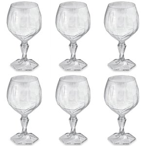 Conjunto 6 Taça para Água Suco 350ml Plástico Uz Tango Transparente