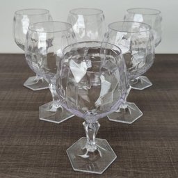 Conjunto 6 Taça para Água Suco 350ml Plástico Uz Tango Transparente - 6