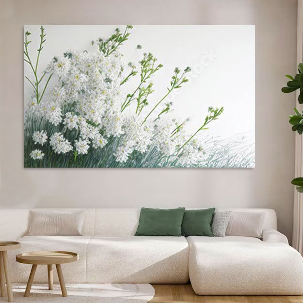 Quadro Decorativo Floral Pintura, Tela em Canvas ideal para  Sala, Quarto e Hall  (100x70 cm) - 2