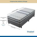 Ver imagem 2 de Conjunto Box Solteiro Mola Probel Chicago (88x188x24cm)