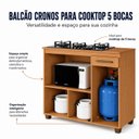 Ver mais imagens de Balcão para Cooktop 5 Bocas Tampo MDF 2 Portas 1 Gaveta com Nicho Micro-Ondas Cronos Espresso Móveis