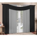 Ver imagem 2 de Cortina Alana 3,00m X 2,50m Preto com Cinza Tecido Malha para Sala ou Quarto