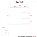 Ver imagem 4 de Espelheira Suspensa para Banheiro 60cm com 3 Prateleiras Bn3608 Amêndoa
