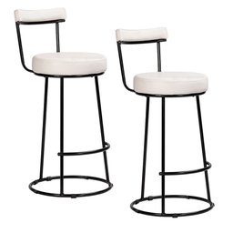 Kit 2 Banqueta Cadeira Alta Fixa Gourmet Bistro Miami Branco - 1