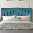 Ver imagem 1 de Painel Estofada Bélgica 160CM Queen Suede Azul Turquesa - D A DECOR